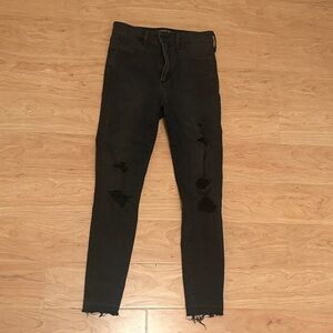 Abercrombie & Fitch Black Ripped Skinny Jeans